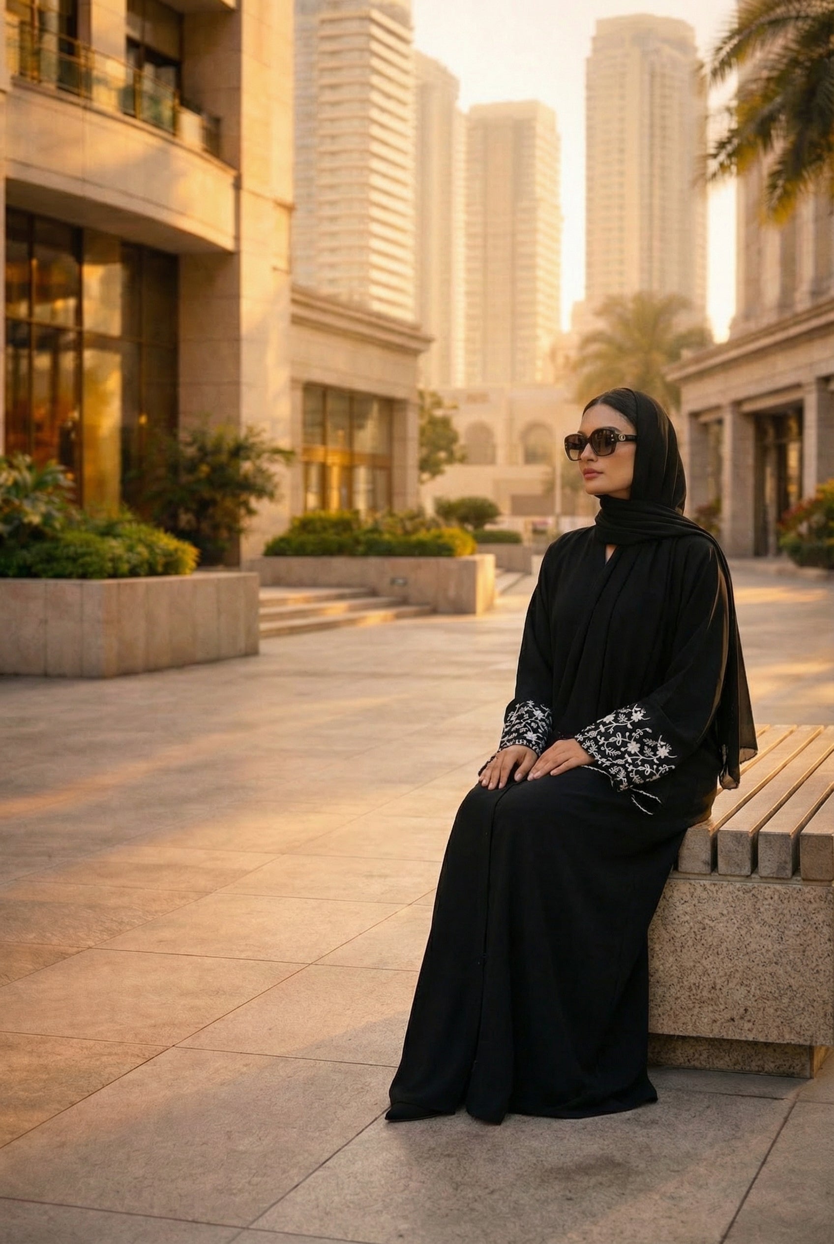 Black Sleeves Embroidery Abaya | The Classic Edits