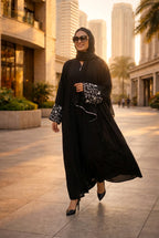 Black Sleeves Embroidery Abaya | The Classic Edits
