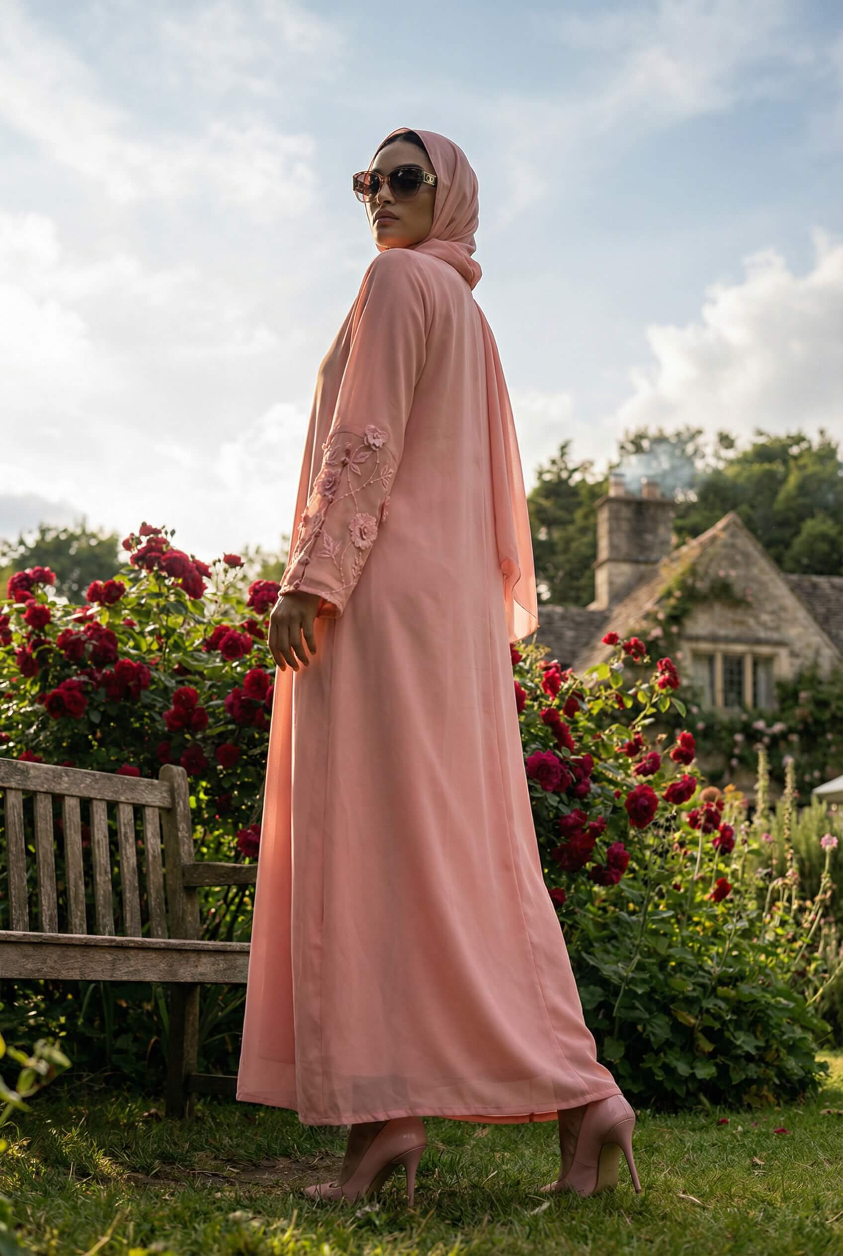 Floral Pink Abaya