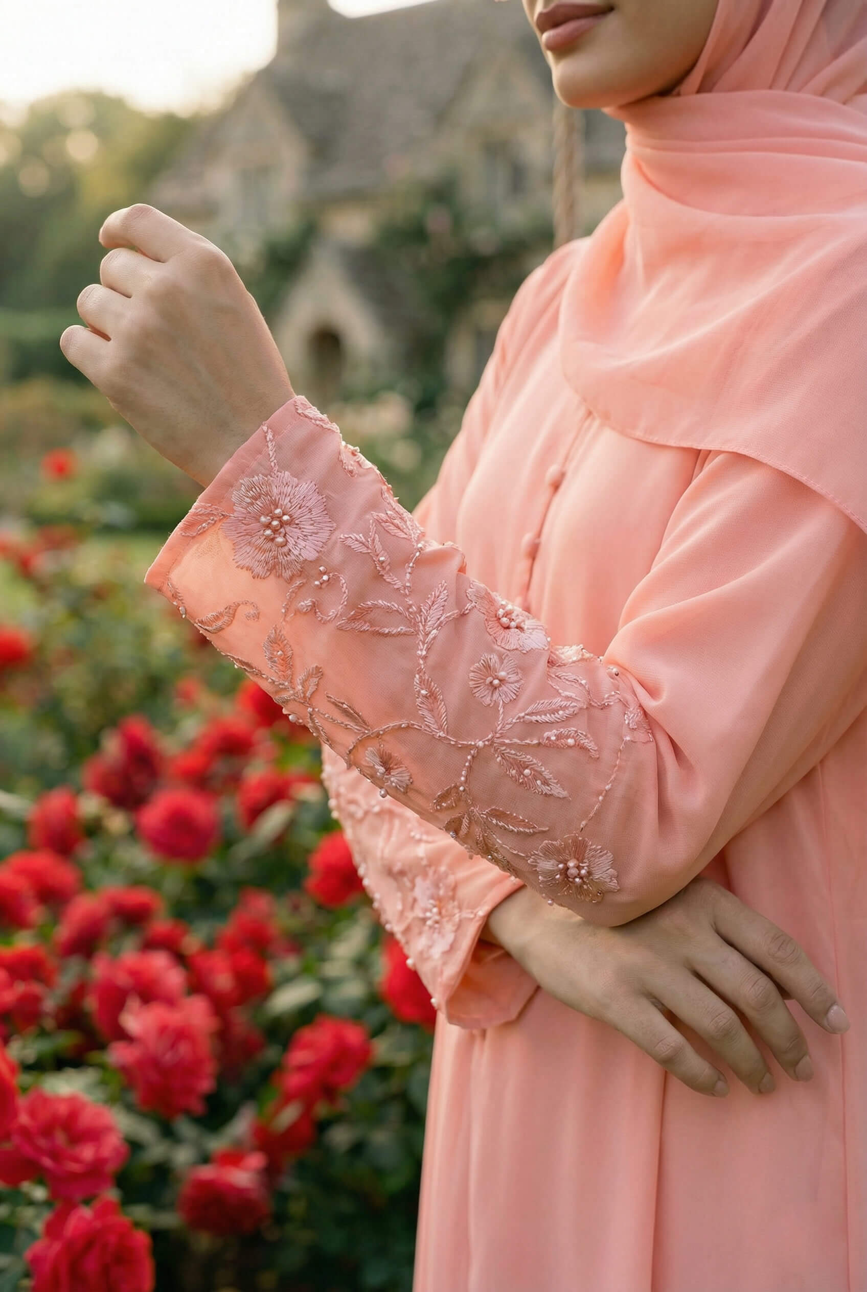 Floral Pink Abaya